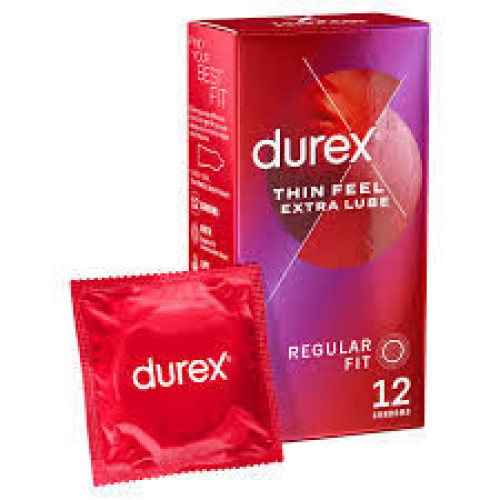 Durex Thin Feel Extra Lube Condom (12 Condoms)